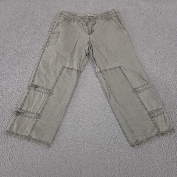 LOT OF 2 Columbia Pants Women 6 Medium Green Tan Cargo Cotton Hiking Straight - Picture 2 of 16